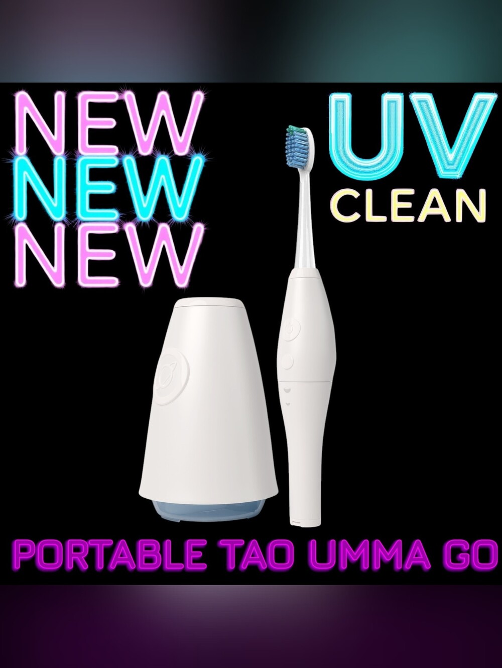 NEW TAO Clean UMMA GO Sonic Toothbrush & UV Sanitizing Base Station - White NIB